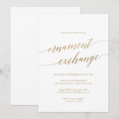 Elegant Gold Calligraphy Ornament Exchange Kaart (Voorkant / Achterkant)