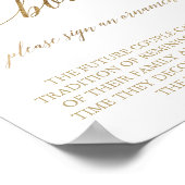 Elegant Gold Calligraphy Ornament Guest Book Sign. Poster (Hoek)