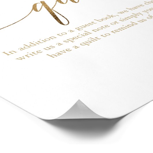 Elegant Gold Calligraphy Our Keepomwille Quilt Poster (Hoek)