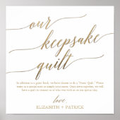 Elegant Gold Calligraphy Our Keepomwille Quilt Poster (Voorkant)