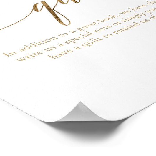 Elegant Gold Calligraphy Our Keepomwille Quilt Poster (Hoek)