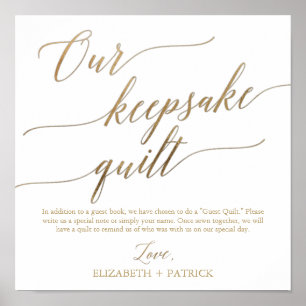 Elegant Gold Calligraphy Our Keepomwille Quilt Poster