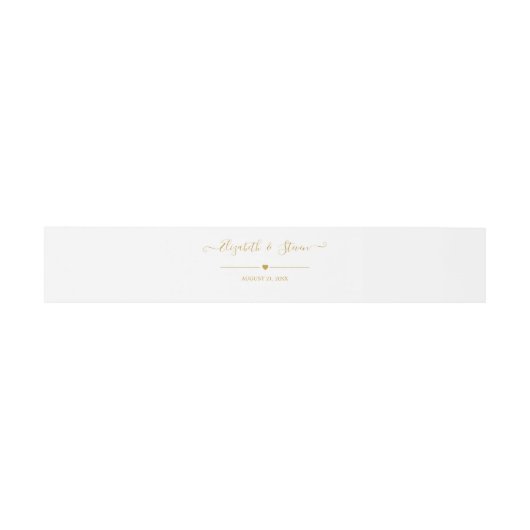 Elegant Gold Calligraphy Personalized Wedding Uitnodigingen Wikkel (Vlak)
