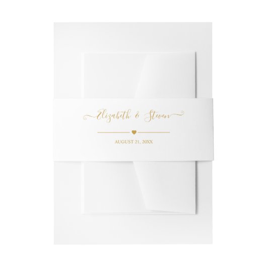 Elegant Gold Calligraphy Personalized Wedding Uitnodigingen Wikkel (Voorkant Voorbeeld)