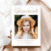 Elegant Gold Calligraphy Photo Afstuderen Aankondiging