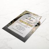 Elegant Gold Calligraphy Photo Arch Wedding Folie Uitnodiging (Gedraaid)