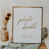 Elegant Gold Calligraphy Photo Booth Sign Poster