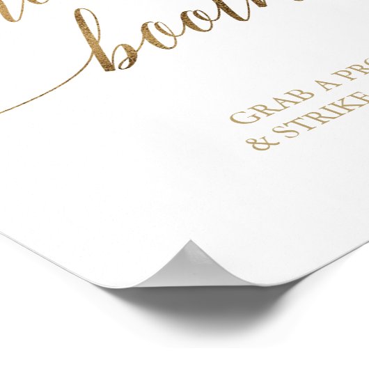 Elegant Gold Calligraphy Photo Booth Sign Poster (Hoek)
