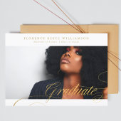 Elegant Gold Calligraphy Photo College Graduation Aankondiging