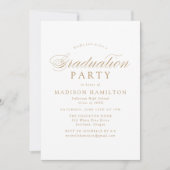 Elegant Gold Calligraphy Photo Graduparty Kaart (Voorkant)