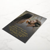 Elegant Gold Calligraphy Photo Wedding Folie Uitnodiging (Gedraaid)