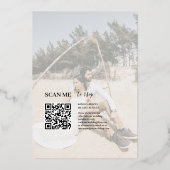 Elegant Gold Calligraphy Photo Wedding Folie Uitnodiging (Achterkant)