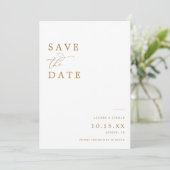 Elegant Gold Calligraphy Photo Wedding Save The Date (Staand voorkant)