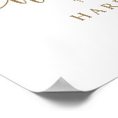 Elegant Gold Calligraphy Photo Weduwwelkomstwoord Poster (Hoek)