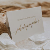 Elegant Gold Calligraphy Photografe Bedankkaart