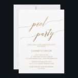 Elegant Gold Calligraphy Pool Birthday Kaart<br><div class="desc">Deze elegante goudkalligrafiepool is de verjaardagskaart voor een eenvoudige gebeurtenis. Het neutrale ontwerp is voorzien van een minimalistische kaart met romantische en faux gouden folie-typografie. Opmerking: dit ontwerp is niet voorzien van echte gouden folie. Het is een afbeelding van hoge kwaliteit die gemaakt is om op gouden folie te lijken....</div>