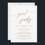 Elegant Gold Calligraphy Pool Birthday Kaart<br><div class="desc">Deze elegante goudkalligrafiepool is de verjaardagskaart voor een eenvoudige gebeurtenis. Het neutrale ontwerp is voorzien van een minimalistische kaart met romantische en faux gouden folie-typografie. Opmerking: dit ontwerp is niet voorzien van echte gouden folie. Het is een afbeelding van hoge kwaliteit die gemaakt is om op gouden folie te lijken....</div>