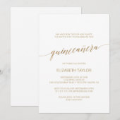 Elegant Gold Calligraphy Quinceañera Kaart (Voorkant / Achterkant)