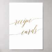 Elegant Gold Calligraphy Recipe Kaarten Sign Poster (Voorkant)