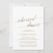 Elegant Gold Calligraphy Rehearsal Dinner Kaart (Voorkant)