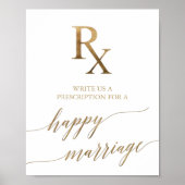 Elegant Gold Calligraphy Rx Marriage Advice Poster (Voorkant)