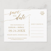Elegant Gold Calligraphy Save the Date Photo Aankondigingskaart (Achterkant)