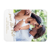 Elegant Gold Calligraphy Save the Date Photo Magneet (Horizontaal)