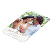 Elegant Gold Calligraphy Save the Date Photo Magneet (Linkerzijde)