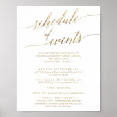 Elegant Gold Calligraphy Schedule of Events Poster (Voorkant)