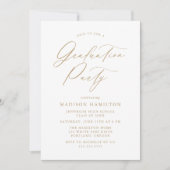 Elegant Gold Calligraphy Script Graduparty Kaart (Voorkant)