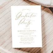 Elegant Gold Calligraphy Script Graduparty Kaart
