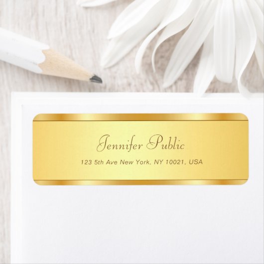 Elegant Gold Calligraphy Script Name Text Modern Etiket (Insitu)