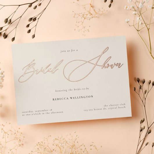 Elegant Gold Calligraphy Script Vrijgezellenfeest Folie Uitnodiging