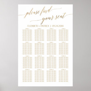 Elegant Gold Calligraphy Seating Chart Poster