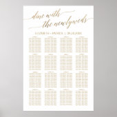 Elegant Gold Calligraphy Seating Chart Poster (Voorkant)