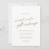 Elegant Gold Calligraphy Secret Santa Kaart (Voorkant)