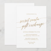 Elegant Gold Calligraphy Secret Santa Kaart (Voorkant / Achterkant)