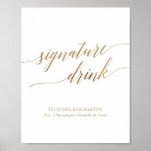 Elegant Gold Calligraphy Signature Drink Sign Poster (Voorkant)