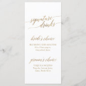 Elegant Gold Calligraphy Signature Drinken Menu (Voorkant)