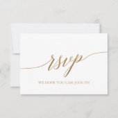 Elegant Gold Calligraphy Simple RSVP Card (Voorkant)