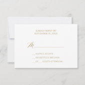 Elegant Gold Calligraphy Simple RSVP Card Kaartje (Achterkant)