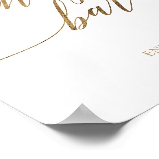 Elegant Gold Calligraphy Snoep Bar Sign. Poster (Hoek)