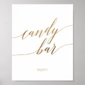 Elegant Gold Calligraphy Snoep Bar Sign. Poster (Voorkant)