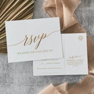 Elegant Gold Calligraphy Song heeft RSVP-Briefkaar Uitnodiging Briefkaart