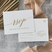 Elegant Gold Calligraphy Song heeft RSVP-Briefkaar Uitnodiging Briefkaart