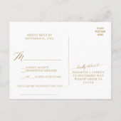 Elegant Gold Calligraphy Song heeft RSVP-Briefkaar Uitnodiging Briefkaart (Achterkant)