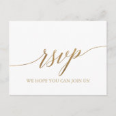 Elegant Gold Calligraphy Song heeft RSVP-Briefkaar Uitnodiging Briefkaart (Voorkant)