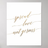 Elegant Gold Calligraphy Spread Love Not Germs Poster (Voorkant)