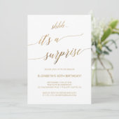 Elegant Gold Calligraphy Surprise Kaart (Staand voorkant)