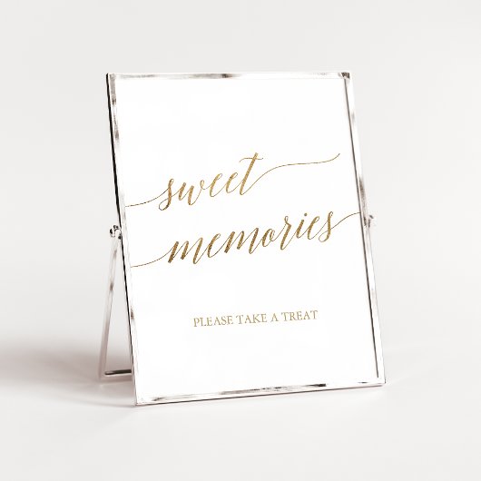 Elegant Gold Calligraphy Sweet Memories Sign Poster